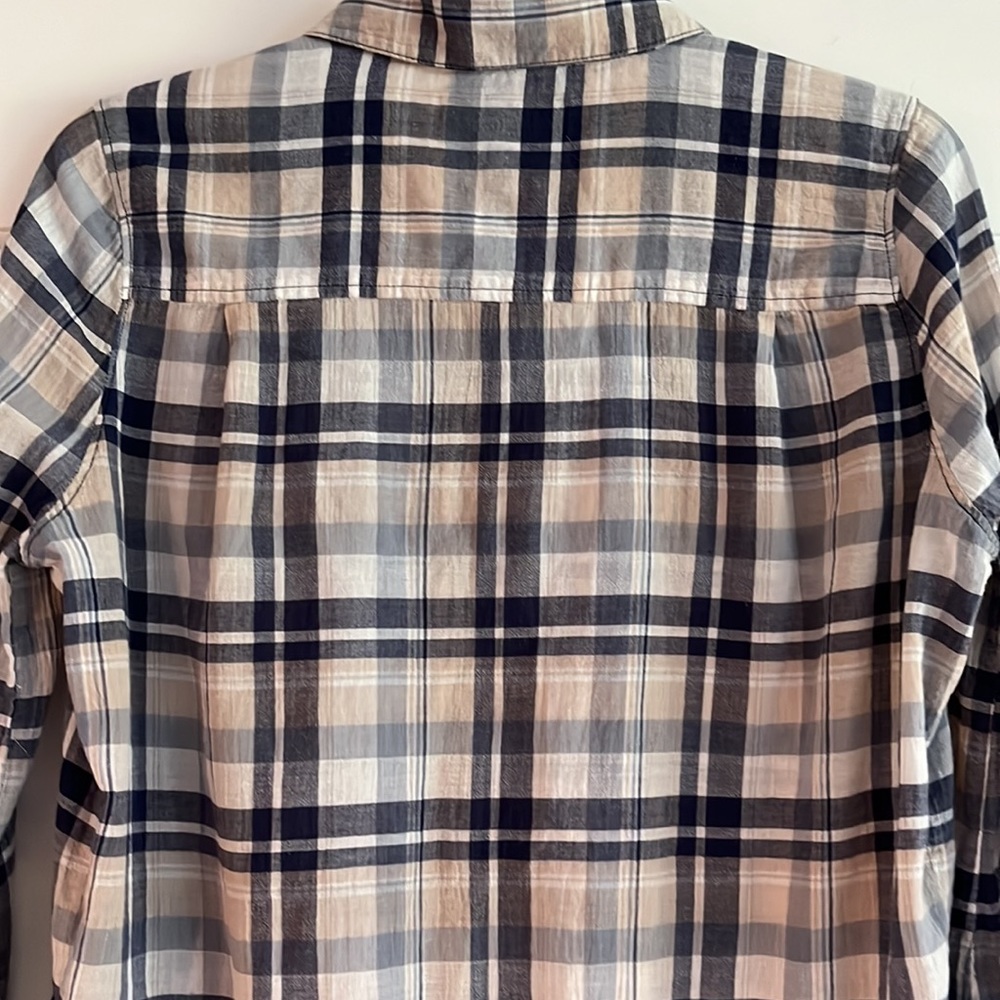 High low Ruffled Hem Plaid Blouse-Birds of Paradis -by Trovata of California - Picture 7 of 7